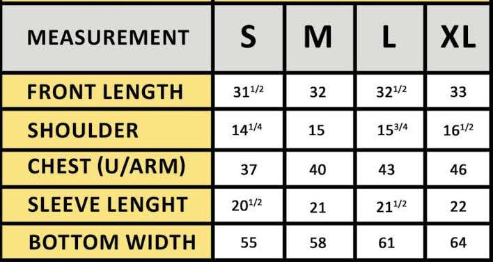 Size Chart – Samyama Creations